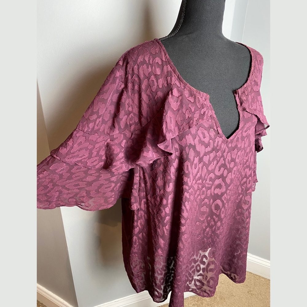 Lane Bryant Embroidered Sheer Blouse - Picture 3 of 4